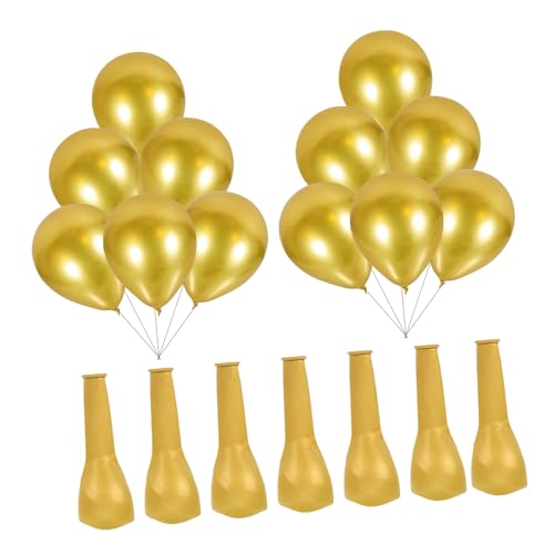 PHENOFICE 50 Stück Ballon Aus Metall Partyballons Luftballons Zur Babyparty Geburtstagsfeier Girlande Luftballons Party-layout-ballons Metallische Luftballons Ballonbogen-kit Golden Emulsion von PHENOFICE