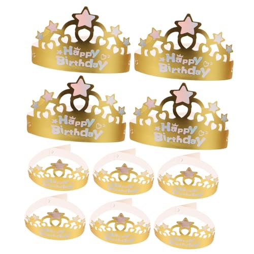 PHENOFICE 50Pcs Goldenes Geburtstagshut Papierkronen Geburtstagskronen Für Kinder Klassenzimmer Papierkrone Für Kleinkindparty Hüte Für Kinder Geburtstagsfeier Für Erwachsene Goldene Party von PHENOFICE