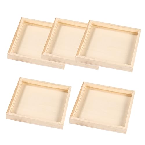 PHENOFICE 5St Holzpalette Puzzle-Aufbewahrungstablett Puzzle-Aufbewahrungsschalen Puzzle aufbewahrung Woody Puzzle Holzbox unfertiges Holztablett Puzzle-Spielzeug-Organizer aus Holz hölzern von PHENOFICE