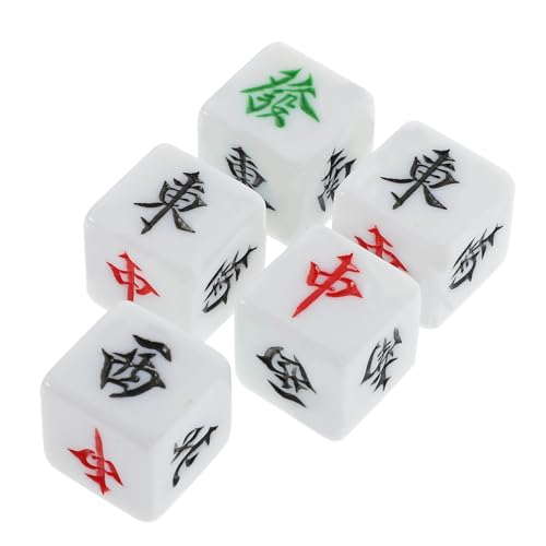 PHENOFICE 5St Mahjong-Zubehör Mahjong-Würfel Mahjong Zubehör kleine Würfel Windrichtungswürfel Unterhaltungswürfel Partywürfel große Würfel Partyzubehör Würfelspielspielzeug Acryl von PHENOFICE