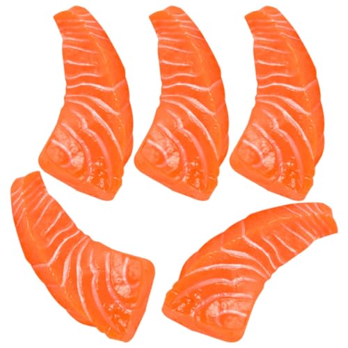 PHENOFICE 5St Simulation Lachs Lachsfischmodell Lachs-Modell künstliches Sushi Modelle künstliche Fische küchendekoration kleines Lachsdekor realistischer gefälschter Lachs PVC Orange von PHENOFICE