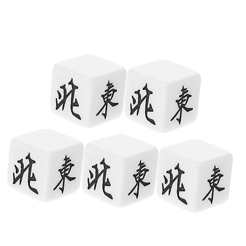 PHENOFICE 5pcs Mahjong Dices Mahjong Dice Party Game Requisiten Windrichtung Würfel Mahjong Accessoires von PHENOFICE