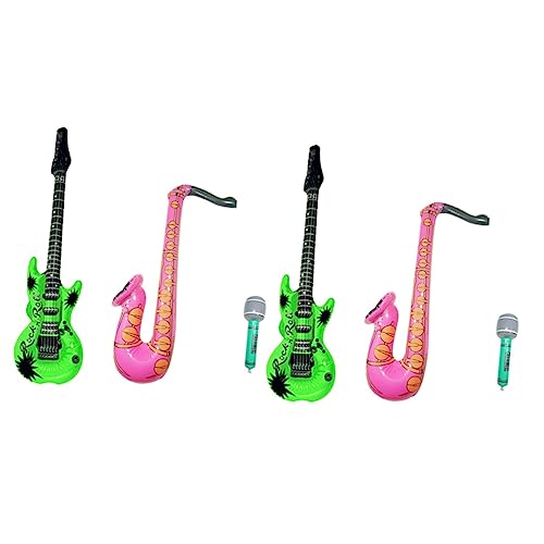 PHENOFICE 6 Stk Gitarre sprengen aufblasbare Gitarre aufblasbare tastatur aufblasbares Mikrofon kinder spielset Musikalisches Spielzeug akustikgitarre ballons toy set wasserballon ballongas von PHENOFICE