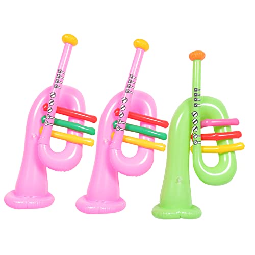 PHENOFICE 6 Stück Aufblasbares Musikinstrument Aufblasinstrumente Für Kinder Gitarrenzubehör Partyzubehör Ukulele Gitarre Spielzeug Trompeten Horn Lustiges Aufblasbares Instrument von PHENOFICE