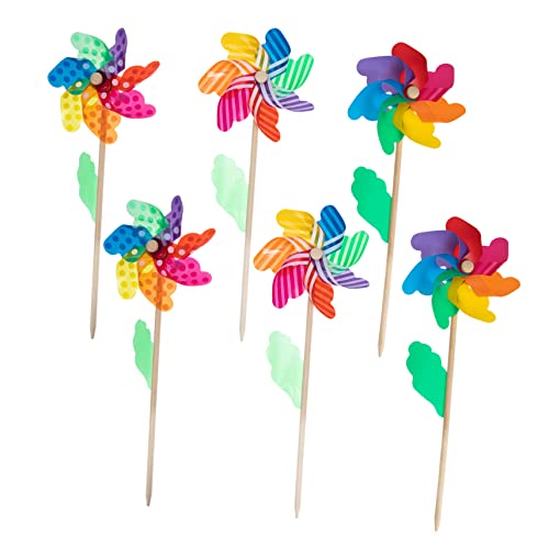 PHENOFICE Windrädchen Windrad Klein 6er Set Bunte Windräder Für 18cm Handheld Pinwheels DIY Für Garten Und Party Farbenfrohe Windmühlen Als Deko Für Kindergeburtstage Und Outdoor Aktivitäten von PHENOFICE