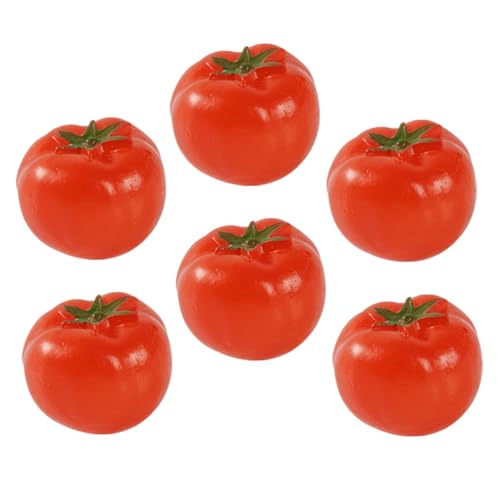 PHENOFICE 6 Stück Kirschtomaten Modell Dekor Heim Obst Ornament Heimbedarf Künstliche Kirschtomaten Modellsimulation Kirschtomaten Obst Fotografie Requisiten Künstliche Früchte von PHENOFICE