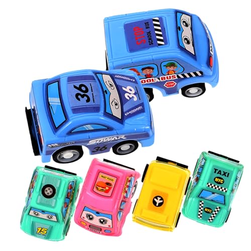 PHENOFICE 6 Stück Mini Technik Pull Back Spielzeugautos Für Kinder ägheitsfahrzeuge Buntem Design Ideales Frühes Lernspielzeug Perfekt Für Jungen Und ädchen Ab 3 Jahren von PHENOFICE