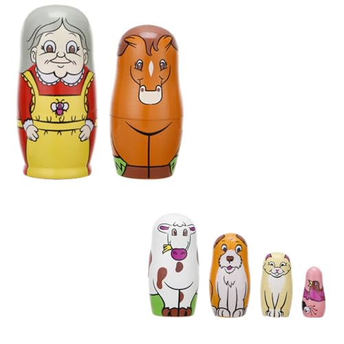 PHENOFICE 6 Stücke Holz Puppen Satz Bunte Nesting Dolls aus Robustem Holz Kreative Handwerksdekoration für Kinder und Erwachsene für Spielzeug und Sammlungen PHENOFICE 6 Stücke Holz Puppen Satz Bunte Nesting Dolls aus Robustem Holz Kreative Handwerksdekoration für Kinder und Erwachsene für Spielzeug und Sammlungen von PHENOFICE