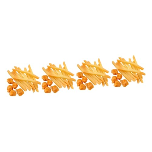 PHENOFICE 60 STK Pommes-Modell realistische Pommes Frites künstliches Spielfutter Realitätsnah Lebensmittelattrappe Modelle gefälschtes Essen für Kinder realistisches Essen PVC Orange von PHENOFICE