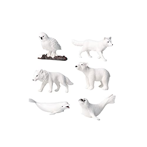 PHENOFICE 6St Eisbär-Dekoration polare Tierfiguren moostierlandschaft Eule Figur Bär Dekoration Füchse Living Room Decoration wohnzimmerdeko Plastiktiere Spielzeug Pinguin-Dekoration von PHENOFICE