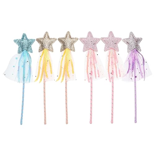 PHENOFICE 6St Fairy Wand Toys for игрушки для девочек Toy for The Teachers Zauberstab Spielzeug Fee Cosplay Zauberstab Kinderfeenstöcke sternförmige Feenstäbe Feenstab Leder von PHENOFICE