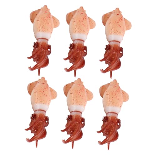 PHENOFICE 6St Tierfiguren tischdeko esstisch realistischer Modelle von Meereslebewesen lebensechtes Simulationstiermodell Simulations-Tintenfischmodell Meerestierfigur PVC Brown von PHENOFICE