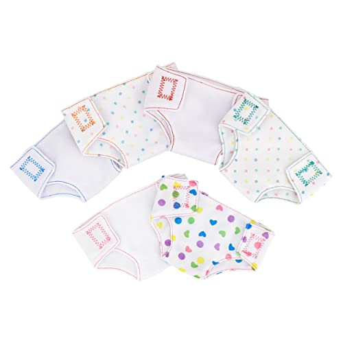 PHENOFICE 6st Puppenkleidung Mädchen Spielzeug Wiederverwendbare Puppenwindeln Für Babys Babyspielzeug Neugeboren Spielzeug Für Kinder Windeln Für Puppen Kostüm Babypuppen-Outfits Weiß Stoff von PHENOFICE