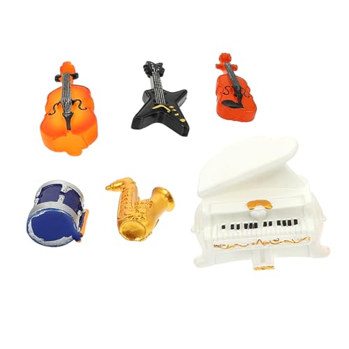 PHENOFICE 6st Simulierte Ornamente Für Musikinstrumente Retro-miniaturen Zubehör Für Klavier Miniaturhaus Mini-Piano-Modell Tischminiaturen Miniatur-hausmöbel Mini-Instrumente Colorful Harz von PHENOFICE