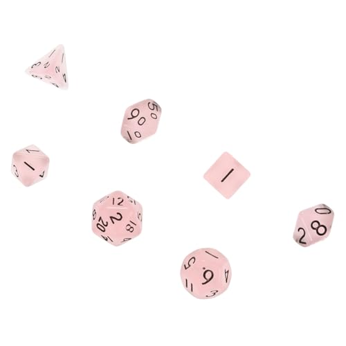 PHENOFICE 7St Leuchtende Würfel Würfelspiel kreative Würfelstütze polyedrische RPG-Würfel Würfel Spielen Würfeln Glow Cube spielwürfel Spielzeug kleine Würfel Mini-Leuchtwürfel Acryl Rosa von PHENOFICE