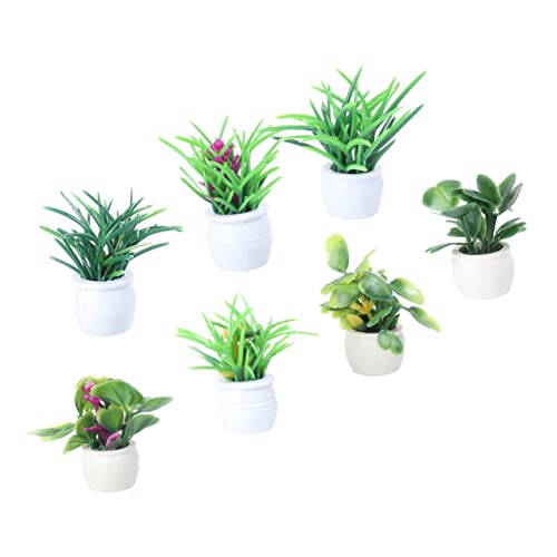 PHENOFICE 7st Mini-topfpflanze Mini-Bonsai Blumenornamente Mini Hausrose Blumentopf Saftig Miniaturpflanzen Für Miniatur-topfpflanzen Künstlich Luft Anlage Mini-blumentopf Abs Plastik Green von PHENOFICE