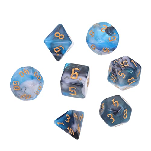 PHENOFICE 7st Würfel Requisiten Für Brettspiele Unterhaltungszubehör Spiel-Requisiten Partyzubehör Acryl Blue von PHENOFICE