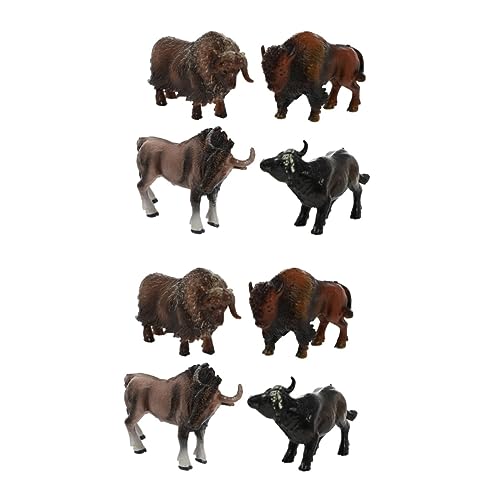 PHENOFICE 8 STK Simulation Yak-Modell Hochlandkuh Tischtierfigur Wildtiermodell Mini-Rinder Spielzeugbulle Büffel Spielzeug für Kinder kinderspielzeug Mini-Kuh simulierter Kuhschmuck Plastik von PHENOFICE