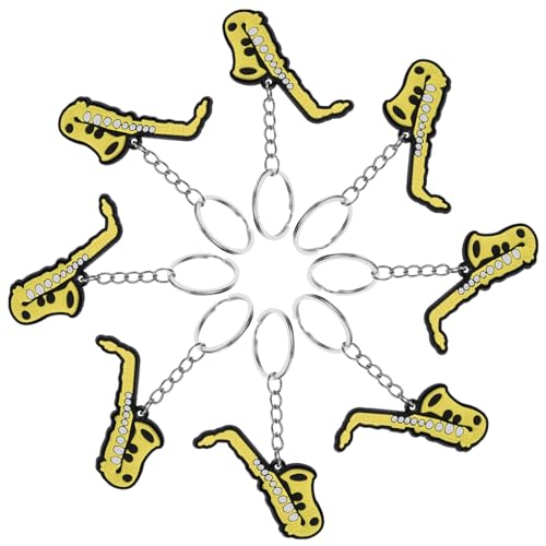 PHENOFICE 8 Stück Saxophon Schlüsselanhänger , Saxophon Instrument , Dekorativer Schlüsselanhänger , Niedlicher Schlüsselanhänger , Zubehör , Schlüsselanhänger , Anhänger , Dekorativer von PHENOFICE