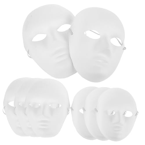 PHENOFICE DIY Papiermaske Zum Bemalen Weiße Masken Für Karneval Halloween Und Partys 4 Frauen Und 4 ännergesichter Ideal Für Kostüme Und Aufführungen von PHENOFICE