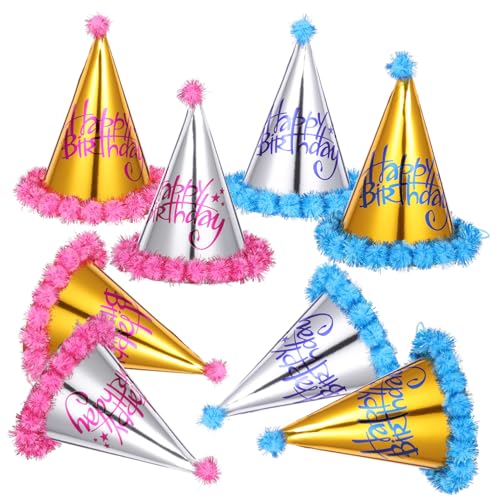 PHENOFICE 8st Geburtstagshut Kostümzubehör Zum Geburtstag Alles Zum Geburtstag Kegelhut Mütze Zum Kindergeburtstag Feier-kegelkappe Kopfschmuck Für Die Neujahrsparty Papier von PHENOFICE