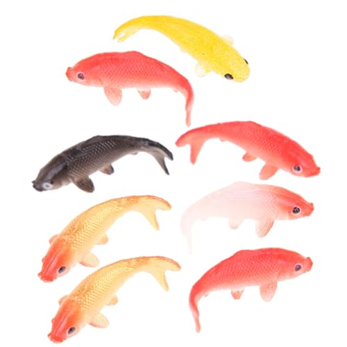 PHENOFICE 8st Simuliertes Koi-Modell Dekor Schüssel Puppenhaus Mini Koi Fisch Mini-koi-Fische Winziges Aquarium-puppenhaus-koi-Fisch Miniatur-koi-fischfiguren Winzige Goldfischfiguren PVC von PHENOFICE