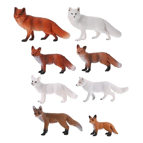 PHENOFICE 8st Solides Fuchsmodell Tischminiaturen Fuchs Actionfigur Fuchsfiguren Tischdekoration Mini-Spielzeug Tiere Spielzeug Fuchs Tierfiguren Spielzeug Für Fuchs Spielzeug Plastik von PHENOFICE