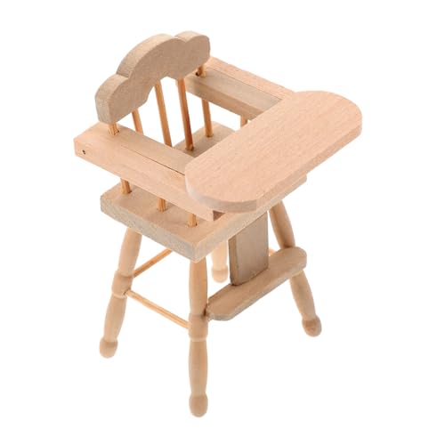 PHENOFICE Babyhochstuhl Puppenhaus sitzhocker Kinder Holz-Hochstuhl -Hochstuhl Kinder Sitz Hochstuhl Babyspielzeug Puppen Kinderversorgung Mini-Stuhl selber Machen hölzern von PHENOFICE