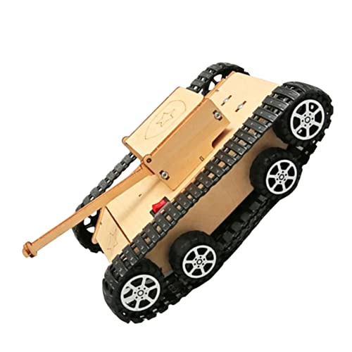 PHENOFICE DIY-Panzer Fahrzeuge Zusammenbauen Massenspielzeug Für Kinder Panzerspielzeug Zusammenbauen Bauzug Spielzeug DIY Elektrischer Montagetank Lernspielzeug Bildungstank Hölzern Khaki von PHENOFICE