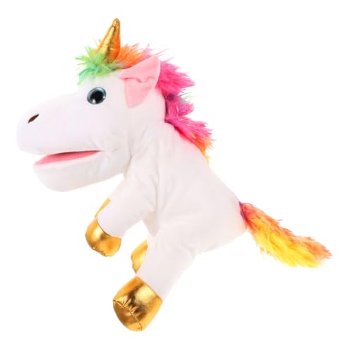 PHENOFICE Einhorn Handpuppe interaktive Puppen handpuppen Kinder Geschichtenerzähler Handpuppe Kinderspielzeug pädagogische Einhornpuppe Einhorn-Spielzeug zum Selbermachen PP Baumwolle Weiß von PHENOFICE