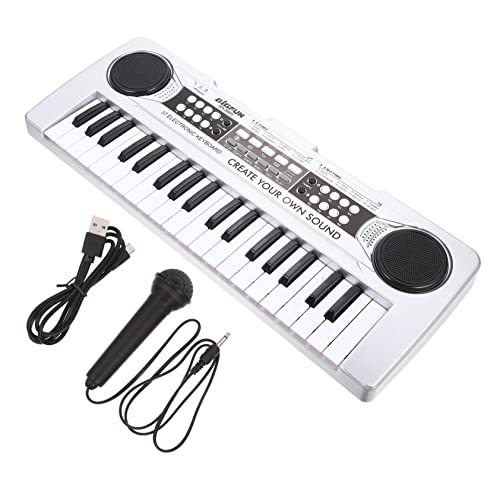 PHENOFICE Elektronische Orgel Für Kinder Tastatur Für Kleinkinder Spielzeug Kinderklavier Kindertastatur Musikinstrumente Für Kinder Musical Kinder Klavier Tastatur Mit Plastik Silver von PHENOFICE