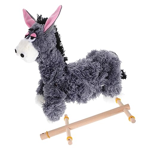 PHENOFICE Esel-Marionette pupskissen marionetten pupbath schooter Tiere Marionette Marionette Clown-Puppe Spielzeug puppenaugen Tierpuppe aus Holz interaktives Plüschtier Kiefernholz Grey von PHENOFICE