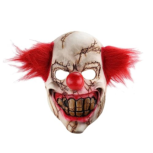 PHENOFICE Gruselige Clown Maske Für Erwachsene Halloween Kostüm Zubehör Festliche Party Maske Bö Und Gruselig Perfekte Dekoration Für Halloween Und Kostümpartys von PHENOFICE