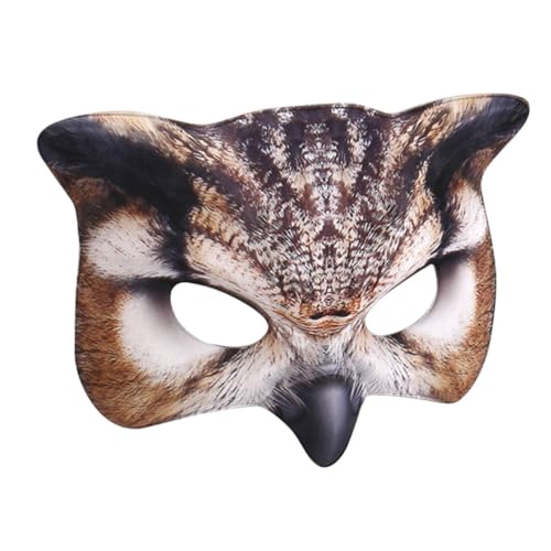 PHENOFICE Halloween-maske Kinder Maskieren Volles Tier Maske Reinigen Cosplay-maske Halloween Gruselig Cosplay-tiermaske Eule Halb Falken Cosplay Maske Realistische Gesichtsmaske Eva Brown von PHENOFICE