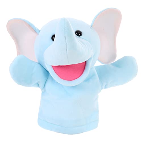 PHENOFICE Handpuppe Animal-Design pummeluff Kuscheltier Engine Play Plüsch beruhigendes Spielzeug Tierpuppen Spielzeug interaktives Spielzeug Tierspielzeug für Kinder PP Baumwolle Blue von PHENOFICE