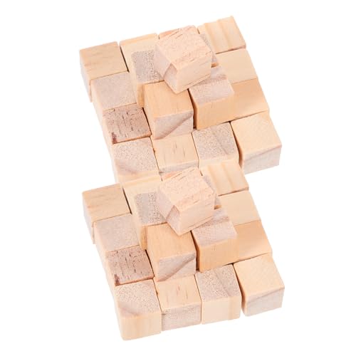 PHENOFICE Holzbausteine Quadratische Würfel Holzklötze Blanko Stapelspielzeug Für Kreative DIY Projekte Und Pädagogische Spiele von PHENOFICE