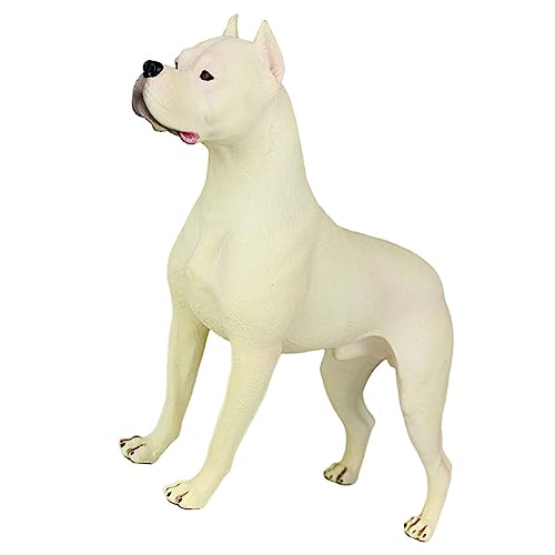 PHENOFICE Hundeschmuck Dog Statue Hundefigur Hunde Miniaturgarten Dekoration Hundespielzeug für Kinder Desktop-Hundedekoration Figuren für Kleinkinder dekoratives Hundemodell Plastik Weiß von PHENOFICE