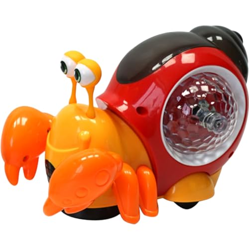 PHENOFICE Baby Spielzeug Musik Saugnapf Spielzeug Baby Induktion Einsiedler Krebse Interaktives Crab Toy Mit Batterien Entwicklungsspielzeug Babyspielzeug 6 Monate Alt Krabbelspielzeug Abs Orange von PHENOFICE