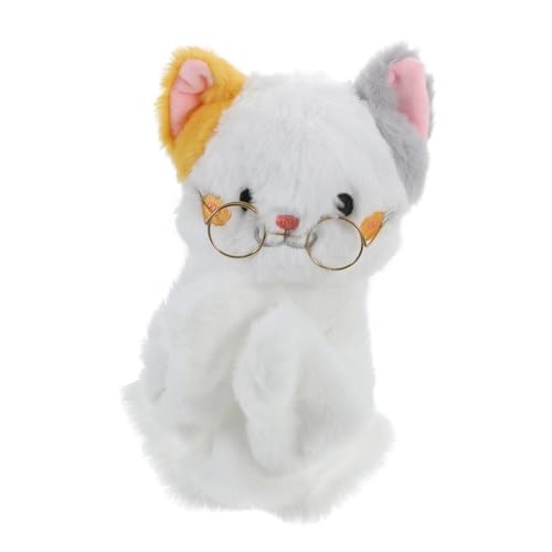 PHENOFICE Interaktives Katzenspielzeug Handpuppe Katze Tiere Handpuppe Plüsch-katzenspielzeug Katzenpuppe Kuscheltier Hase Aus Plüsch Tiere Marionette Handpuppen Rollenspielpuppe Flaum Weiß von PHENOFICE