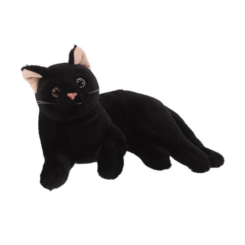 PHENOFICE Katze Plüschtier Katzenspielzeug Katzen plüschtier Geburtstagsgeschenk für Flauschiges Stofftier Kätzchen gewichtete Stoffkatze Halloween-Schwarze Katze Plüschpuppen Black von PHENOFICE