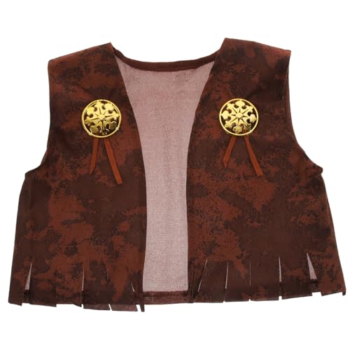 PHENOFICE Kinder-Outfit Kinder Halloween halloweenkostüme für Kinder adventsgeschenke Kinder Cosplay-Kostüme für Jungen Jungenkleidung Kleidung für die Party Wilde Weste Gestrick Brown von PHENOFICE