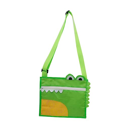 PHENOFICE Kleine Tasche aus Strandtasche groß Netztaschen mit Reißverschluss Mesh-Strandtaschen aufbewahrungssack Storage Pockets Mesh-Tasche aus Oxford-Stoff Sandsack Green von PHENOFICE