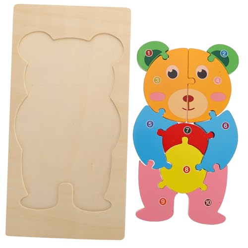 PHENOFICE Kognitives dreidimensionales Puzzle Kleinkind rätsel Bausteine ​​für Kinder tierpuzzle Kinder sicherheitsleine pädagogisches Spielzeug für Kinder Lernspielzeug aus Holz hölzern von PHENOFICE