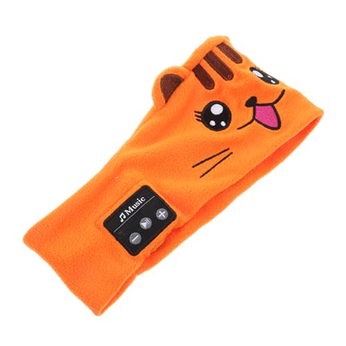 PHENOFICE Kopftuch Mit -Musik Panda-stirnbänder Panda-kopfhörer Kabellose Kinderkopfhörer Panda Ohren Stirnband Kopfhörer Für Kleinkinder Panda-partyzubehör Polyester Orange von PHENOFICE