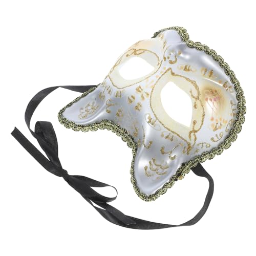 PHENOFICE Maske Katzenkopf Halloween-Katzen-Cosplay Cosplay dekorativ halloween mitgebsel halloween oblaten halloween e geburtstags Partygeschenk Zubehör für Halloween-Kostüme Plastik Weiß von PHENOFICE