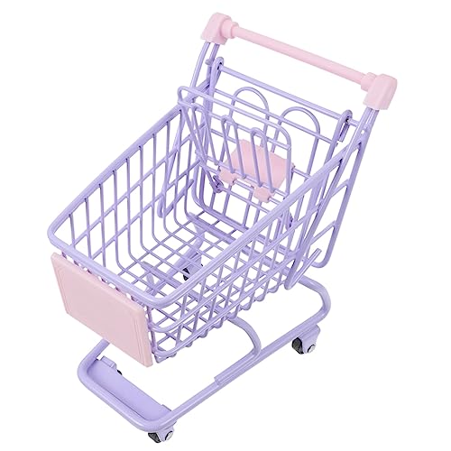 PHENOFICE Mini-Einkaufswagen Babyspielzeug Mini-Sachen Puppenwagen kühlkorb einkaufskorb Spielzeug für Kinder Schreibtisch-Miniatur-Einkaufswagen Mini-Supermarktwagen Legierung Lavender von PHENOFICE