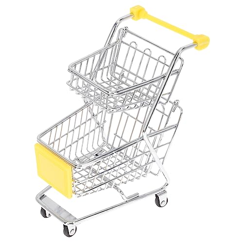 PHENOFICE Mini Einkaufswagen Mini Puppenzubehör Einkaufs Utility Warenkorb Einkaufswagen Trolley Supermarkt Warenkorb Modus Mini Spielzeug Kinderspielzeug Kleine von PHENOFICE