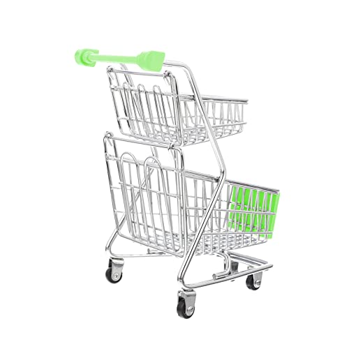 PHENOFICE Mini-einkaufswagen Kinderwagen Für Babys Babywagen Mini-supermarkt-handwagen Kindertrolley Miniatur-puppenhaus Puppenwagen Spielzeug Für Kleinkinder Spielzeug Green Abs von PHENOFICE