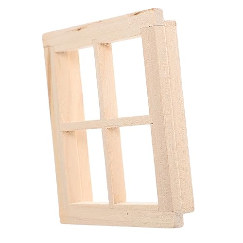 PHENOFICE Miniatur Holzfenster Set Mit 4 Fenster Elementen Für Puppenhaus Möbel Ideales Rollenspiel Spielzeug Für Kreative Kinder Und Puppenhaus Liebhaber von PHENOFICE