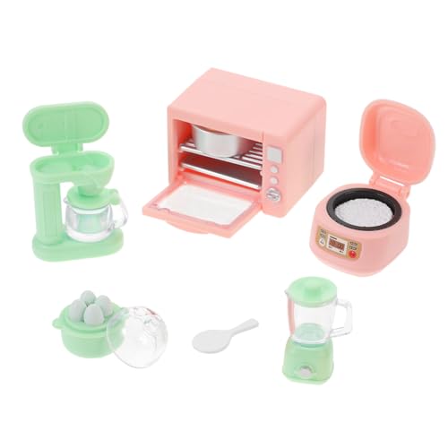 PHENOFICE Miniatur Puppenhaus Küchengeräte Set Küchenzubehör Mit Miniatur Utensilien Inklusive Mikrowelle Toaster Und Wasserkocher Perfekt Für Puppenhaus Szenen Und Rollenspiele von PHENOFICE